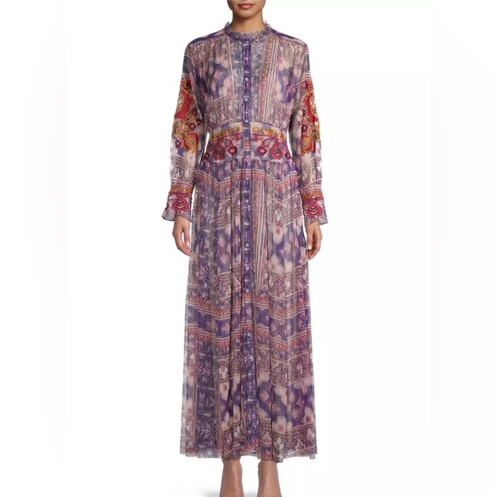 Johnny Was Duana Mesh Dress & slip size S